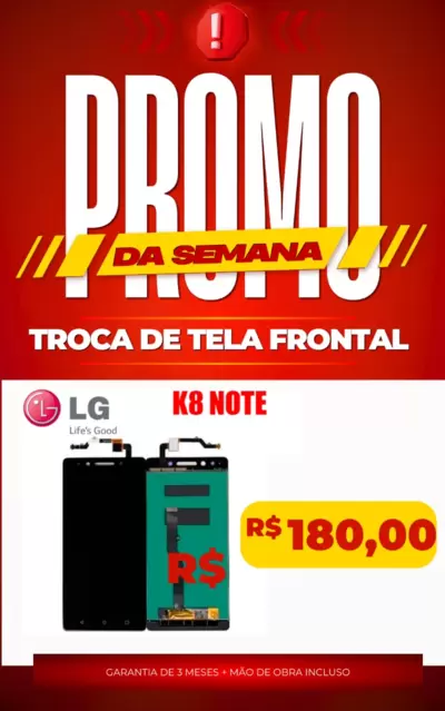 Troca de Tela Frontal  K8 Note