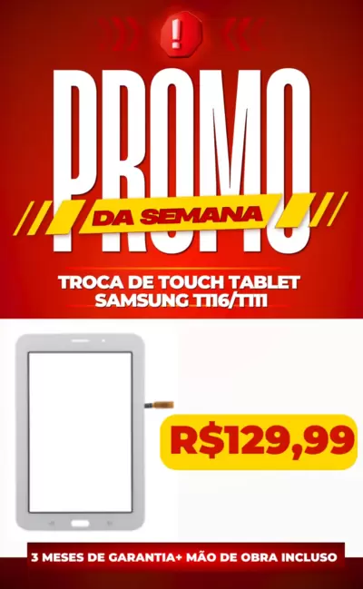 Troca de Touch Tablet Samsung T116 - T111